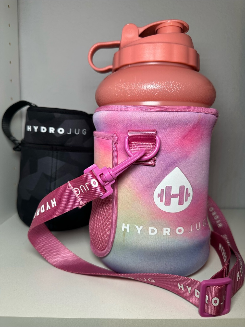 HydroJug Pink Bottle with set of 2 Neoprene Sling with Strap